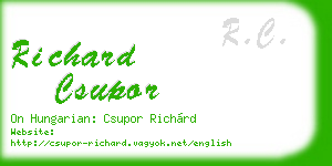 richard csupor business card